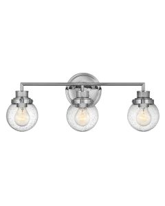 Quintiesse - Poppy - QN-POPPY3-PC-BATH - Chrome Clear Seeded Glass 3 Light IP44 Bathroom Wall Light