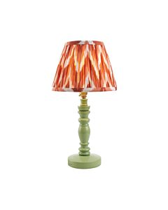 Endon Lighting - Bibury & Zigzag 20cm - 115942 - Green Aged Brass Orange Table Lamp With Shade