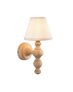 Endon Lighting - Bibury & Ivy 16cm - 114315 - Ash Wood Aged Brass Vintage White Wall Light