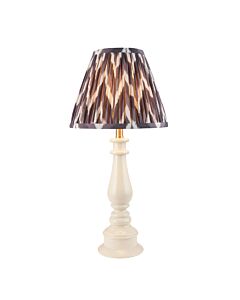 Endon Lighting - Myrtle & Zigzag 25cm - 116321 - White Warm Brass Grey Table Lamp With Shade