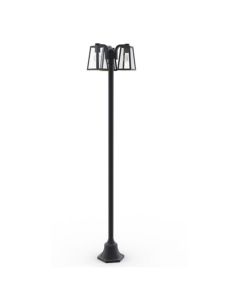 Lutec - Fia - 7290903012 - Black Clear Glass 3 Light IP44 Outdoor Lamp Post