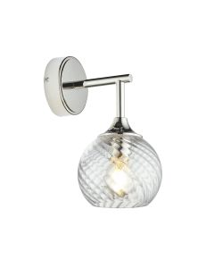 Endon Lighting - Allegra - 104052 - Nickel Clear Spiral Glass Wall Light