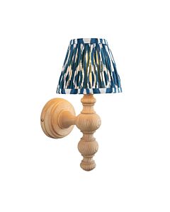 Endon Lighting - Bibury & Ikat 16cm - 114312 - Ash Wood Aged Brass Blue Wall Light