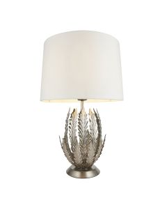 Endon Lighting - Delphine - 98046 - Silver Leaf Ivory Table Lamp With Shade