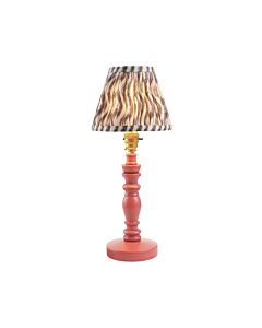 Endon Lighting - Bibury & Ripple 16cm - 115908 - Pink Aged Brass Grey Table Lamp With Shade