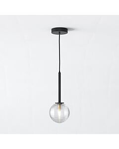 Astro Lighting - Tacoma - 5036003 & 1429025 - Black Clear Ribbed Glass IP44 Ceiling Pendant Light