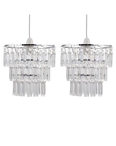 Set of 2 Three Tier Acrylic Crystal Light Shades