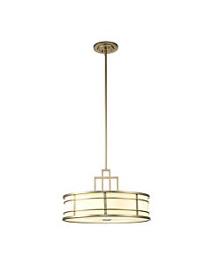 Feiss Lighting - Fusion - FE-FUSION-P-L-PNBR - Natural Brass Opal Glass 3 Light Ceiling Pendant Light