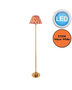 Endon Lighting - Burley Rechargeable & Zigzag 30cm - 114788 - LED Aged Brass Orange Touch Floor Lamp