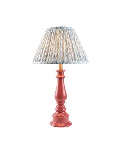 Endon Lighting - Myrtle & Leaf 30cm - 114898 - Pink Warm Brass Blue Table Lamp With Shade