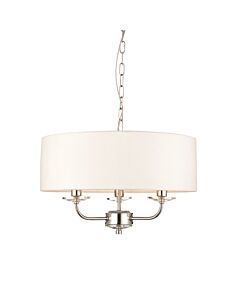 Endon Lighting - Nixon - 60129 - Nickel Vintage White 3 Light Ceiling Pendant Light