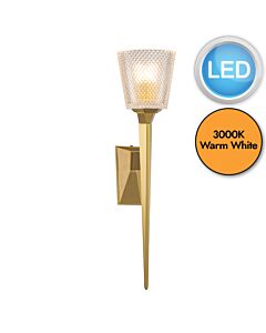 Elstead Lighting - Verity - BATH-VERITY-BB - LED Brushed Brass Clear Glass IP44 Bathroom Wall Light