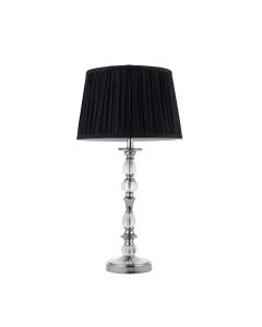 Interiors 1900 - Polina - 70812 - Nickel Black Table Lamp With Shade