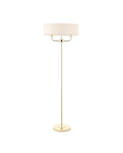 Endon Lighting - Nixon - 70563 - Brass Vintage White 2 Light Floor Lamp