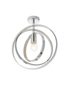 Endon Lighting - Merola - 96000 - Chrome Clear Faceted IP44 Bathroom Ceiling Flush Light