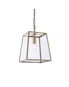 Endon Lighting - Hurst - 95835 - Antique Brass Clear Glass Ceiling Pendant Light