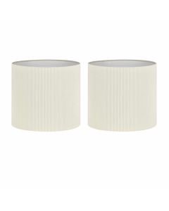 Set of 2 White Pleated 15cm Table Lamp Shades