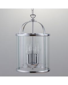 Polished Chrome 3 Light Lantern Style Pendant