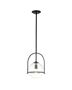 Quintiesse - Somerset - QN-SOMERSET-P-C-BK - Black Clear Seeded Glass Ceiling Pendant Light