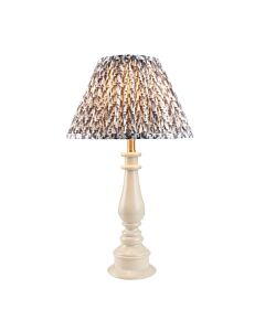 Endon Lighting - Myrtle & Leaf 30cm - 114948 - White Warm Brass Grey Table Lamp With Shade