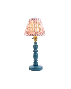 Endon Lighting - Bibury & Ripple 16cm - 115893 - Blue Aged Brass Pink Table Lamp With Shade