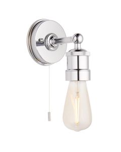 Kallepo - Chrome IP44 Pull Cord Bathroom Wall Light