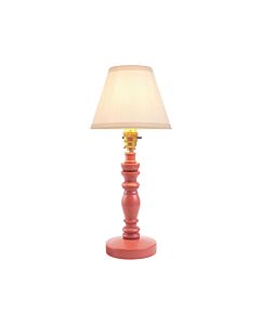 Endon Lighting - Bibury & Ivy 16cm - 115915 - Pink Aged Brass Vintage White Table Lamp With Shade