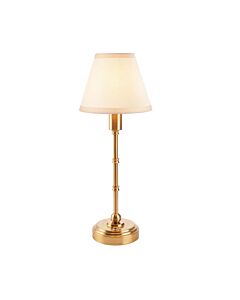 Endon Lighting - Burley Rechargeable & Ivy 16cm - 114811 - LED Aged Brass Vintage White Touch Table Lamp With Shade