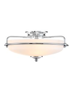 Quoizel Lighting - Griffin - QZ-GRIFFIN-F-PC - Chrome Opal Glass 3 Light Flush Ceiling Light