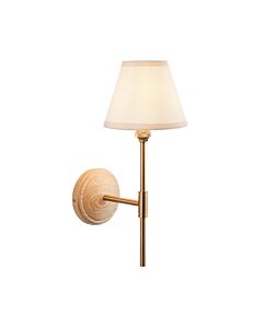 Endon Lighting - Wood T Bar & Ivy 16cm - 115835 - Ash Wood Vintage White Wall Light