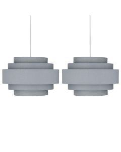 Pair of Dark Grey 5 Tier Light Shades