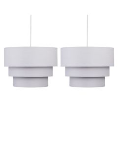 Pair of Light Grey 3 Tier Ceiling Light Shades