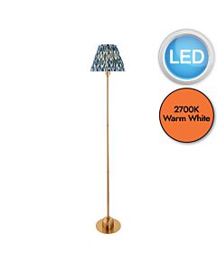 Endon Lighting - Burley Rechargeable & Ikat 25cm - 114770 - LED Aged Brass Blue Touch Floor Lamp