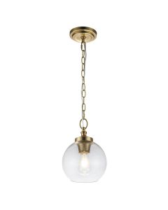 Feiss Lighting - Tabby - FE-TABBY-P-S-BB - Brass Clear Glass Ceiling Pendant Light