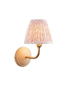 Endon Lighting - Wood Arc & Leaf 16cm - 115811 - Ash Wood Peach Wall Light