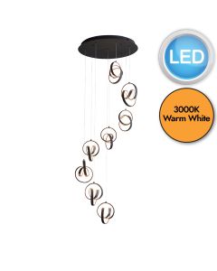 Endon Lighting - Cosma - 97625 - LED Black White 8 Light Ceiling Pendant Light