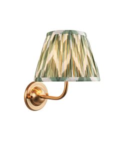 Endon Lighting - Dome Arc & Zigzag 20cm - 115960 - Aged Brass Green Wall Light