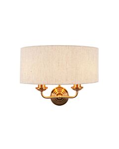 Endon Lighting - Highclere - 110726 - Vintage Brass Natural 2 Light Wall Light