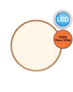 Nordlux - Oja 42 IP20 2700K Step-Dim - 47286004 - LED Wood Foil Flush Ceiling Light