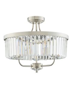 Chichester - Bright Nickel Crystal Semi flush