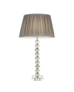 Endon Lighting - Adelie - 100341 - Green Tint Crystal Glass Nickel Charcoal Table Lamp With Shade