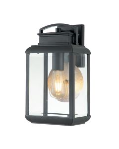 Quoizel Lighting - Byron - QZ-BYRON-M-GR - Black Pewter Clear Glass IP44 Outdoor Wall Light