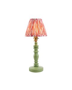 Endon Lighting - Bibury & Ikat 16cm - 115872 - Green Aged Brass Pink Table Lamp With Shade