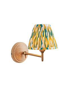 Endon Lighting - Wood Fold & Ikat 16cm - 115866 - Ash Wood Yellow Jade Wall Light