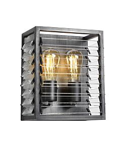 Elstead Lighting - Louvre - LOUVRE2 - Gunmetal Clear Glass 2 Light Wall Washer Light