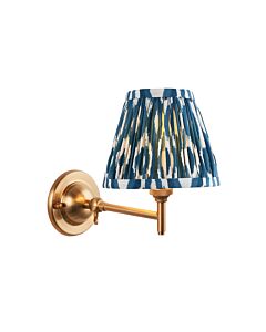 Endon Lighting - Dome Fold & Ikat 16cm - 115649 - Aged Brass Blue Wall Light