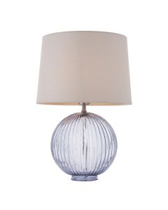 Endon Lighting - Jemma - 92910 - Smoked Glass Natural Table Lamp With Shade