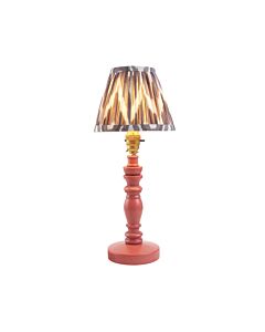 Endon Lighting - Bibury & Zigzag 16cm - 115903 - Pink Aged Brass Grey Table Lamp With Shade