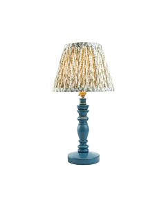 Endon Lighting - Bibury & Leaf 20cm - 115085 - Blue Aged Brass Green Table Lamp With Shade