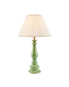 Endon Lighting - Myrtle & Ivy 30cm - 114925 - Green Warm Brass Vintage White Table Lamp With Shade